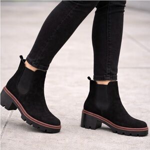 Antonio De Faria Chelsea Black Suede Boots